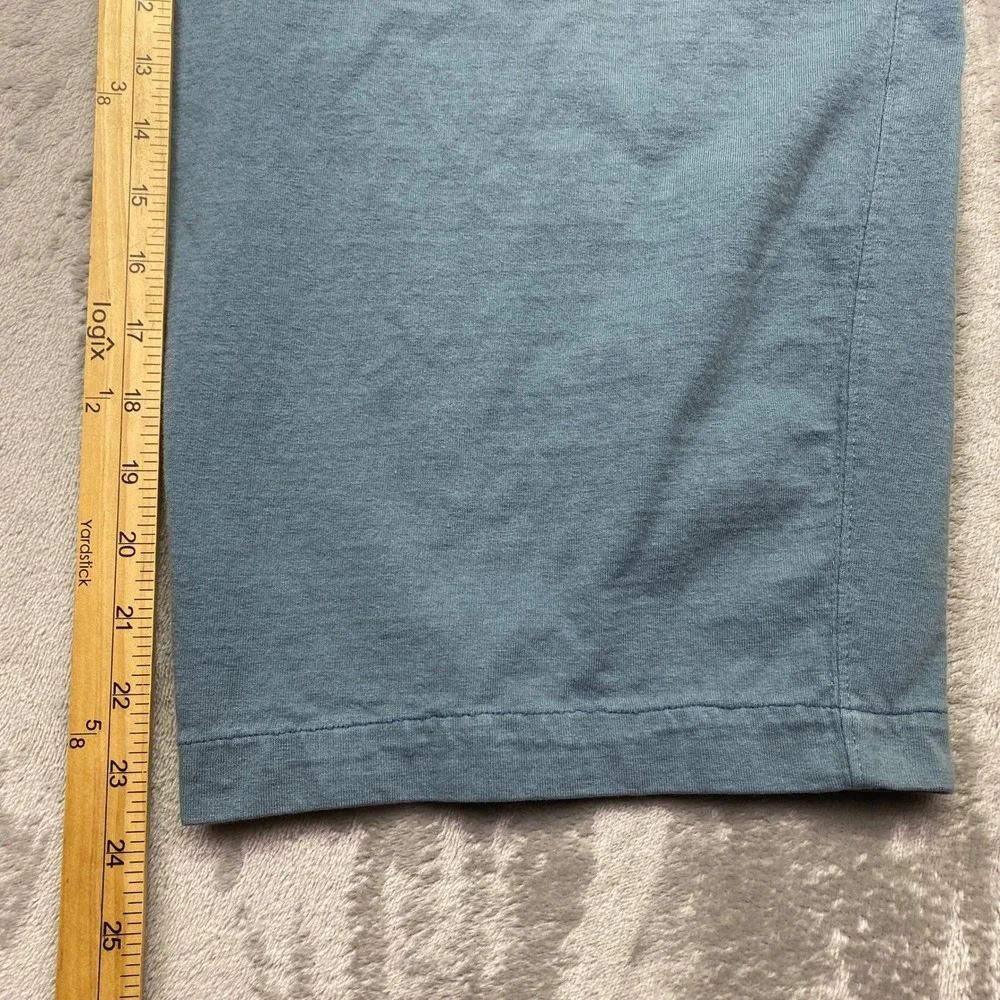 Big Dogs Mens Large Blue‎ Cotton Elastic Waist Wide Leg Cropped Lounge Pants